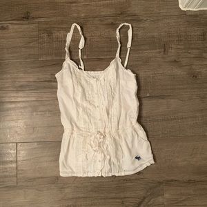 Abercrombie White Ruffle Blouse